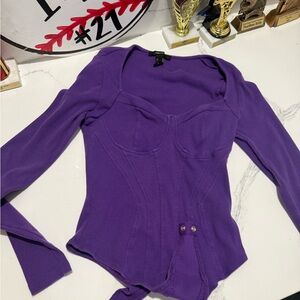 Forever 21 Violet Long Sleeve Bodysuit